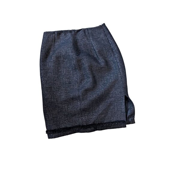 Vintage Wool Slit Skirt Metallic Shimmer Noviello Bloom Made in USA Women Size 8 - Picture 4 of 8